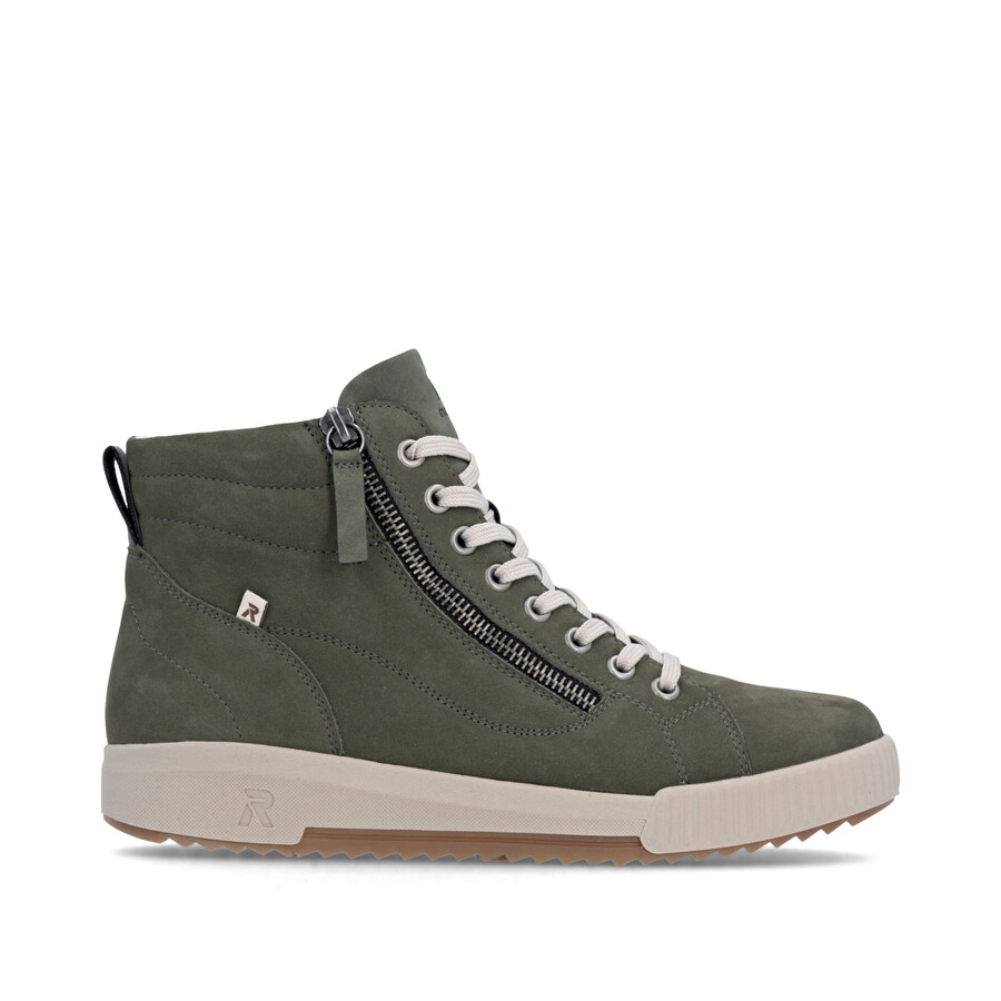 bottes vertes à fermeture éclair pour femmes rieker sport w0164-54