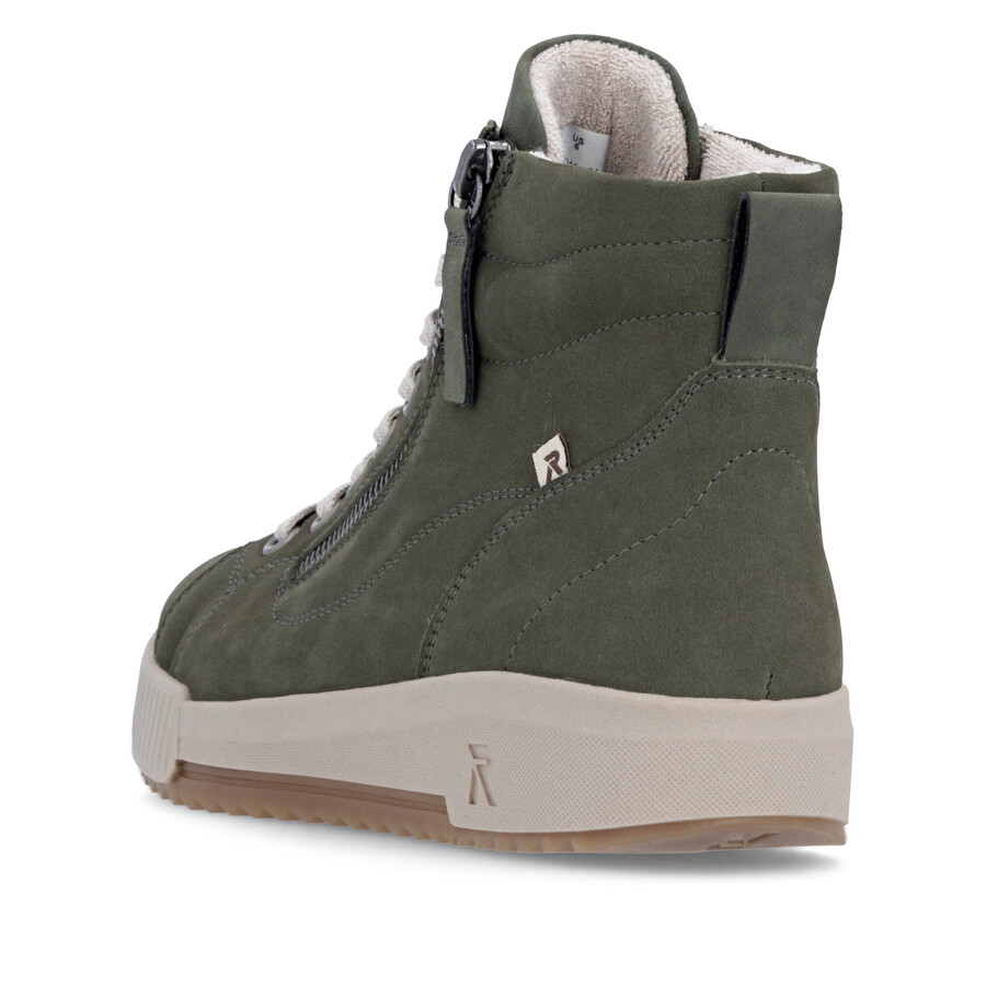 bottes vertes à fermeture éclair pour femmes rieker sport w0164-54