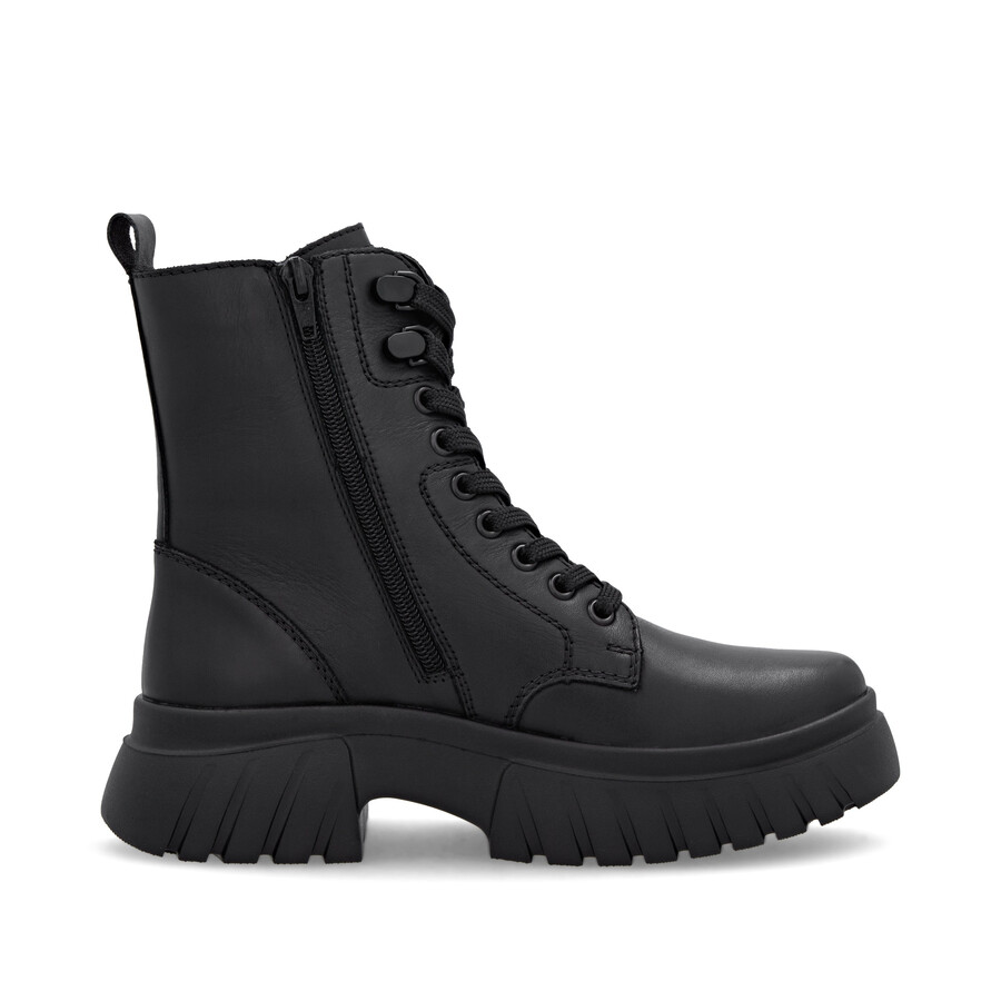 bottes noires à fermeture éclair pour femmes rieker sport w1870-02