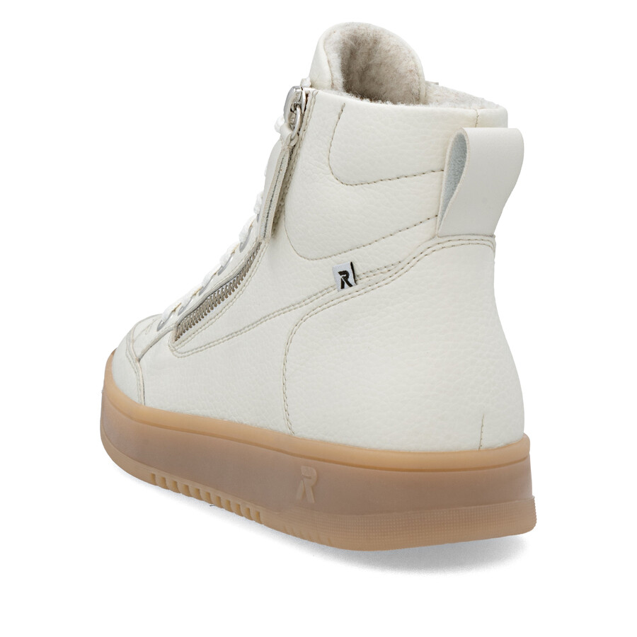 bottes blanches à fermeture éclair pour femmes rieker sport w1971-80