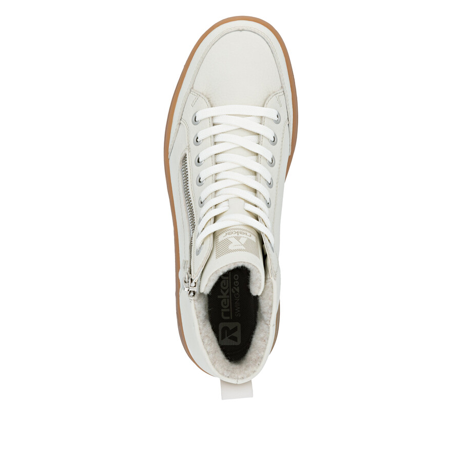 bottes blanches à fermeture éclair pour femmes rieker sport w1971-80