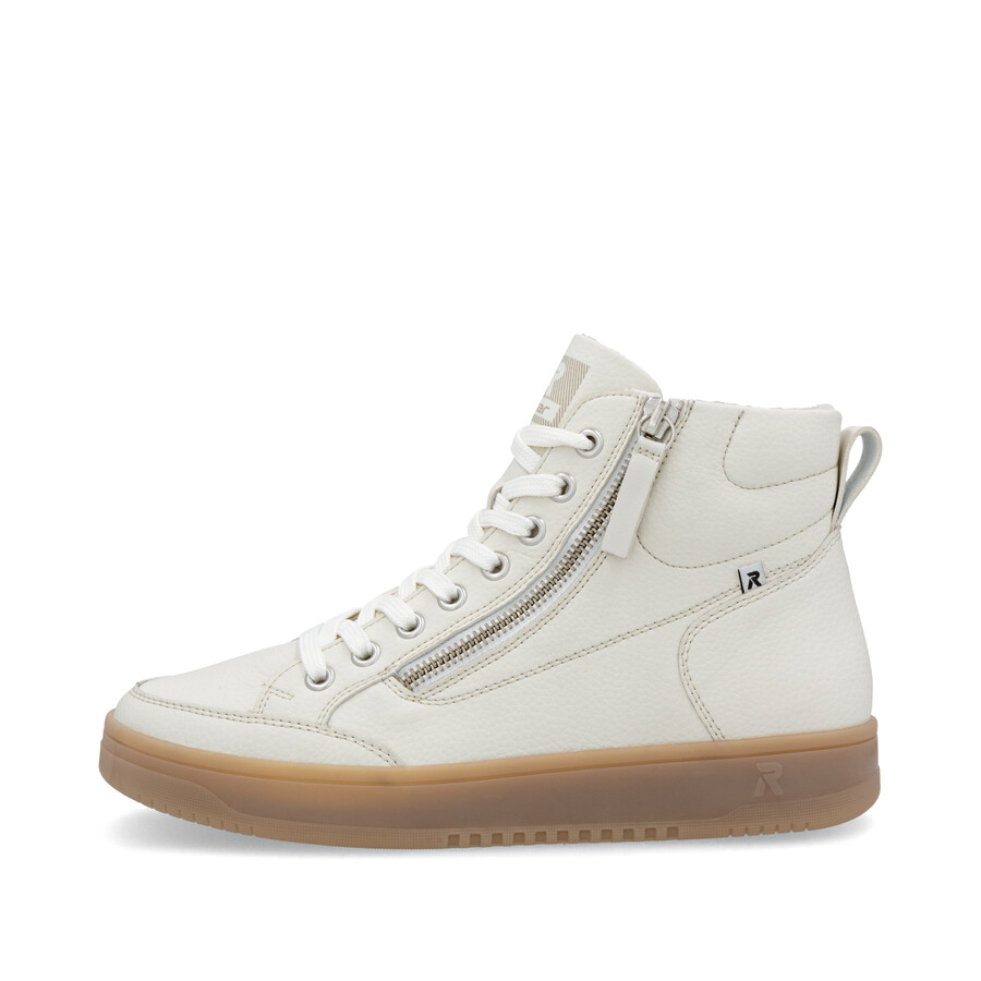 bottes blanches à fermeture éclair pour femmes rieker sport w1971-80