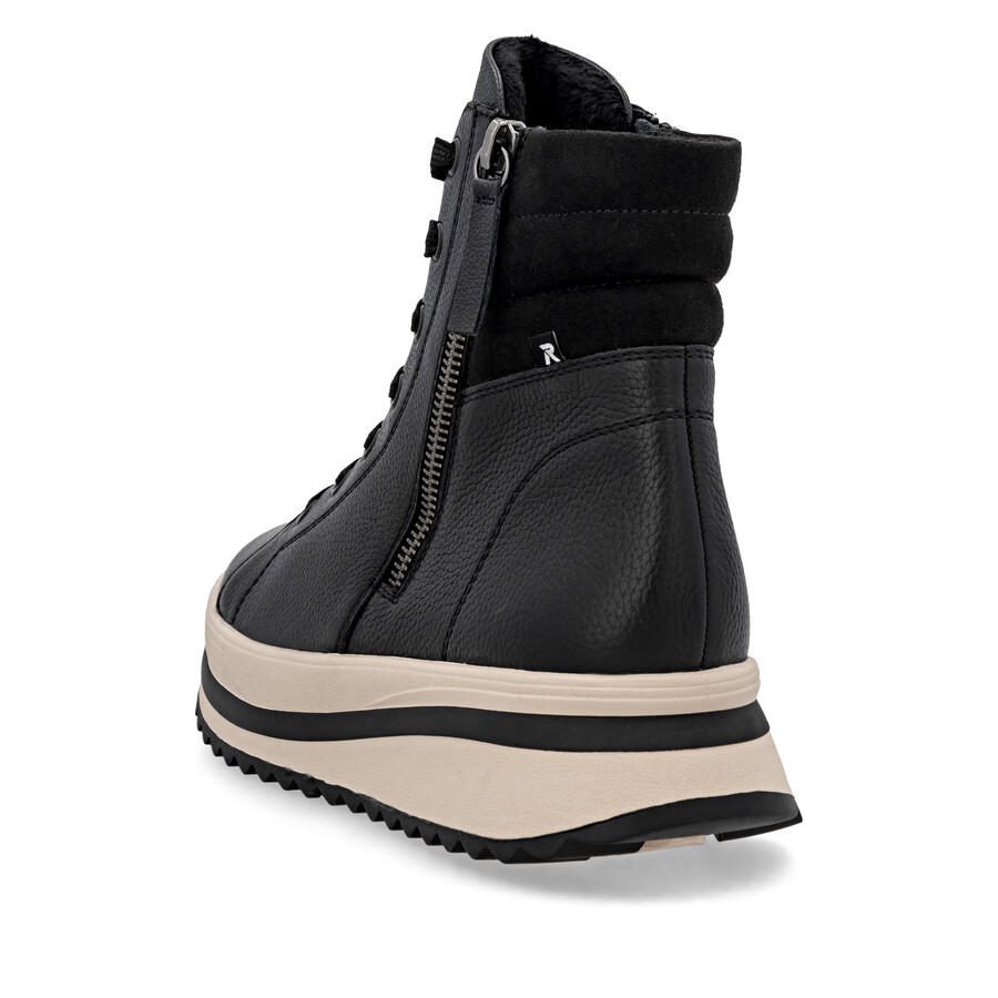 bottes noires à fermeture éclair pour femmes rieker sport w3870-00