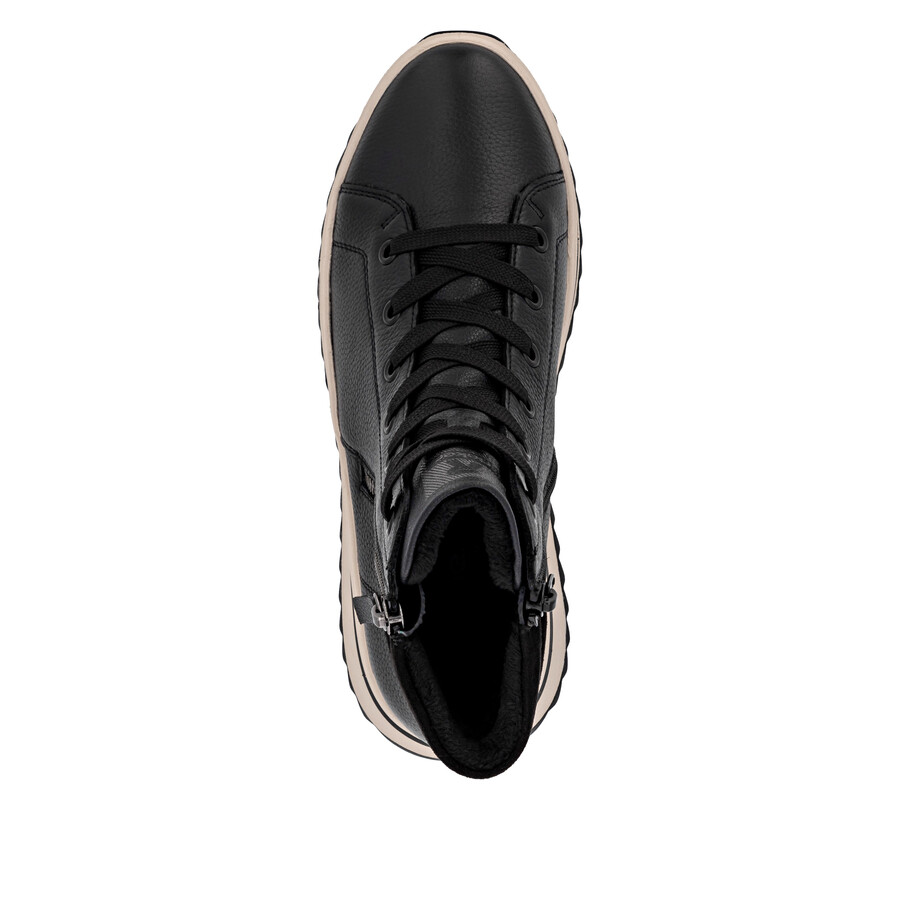 bottes noires à fermeture éclair pour femmes rieker sport w3870-00
