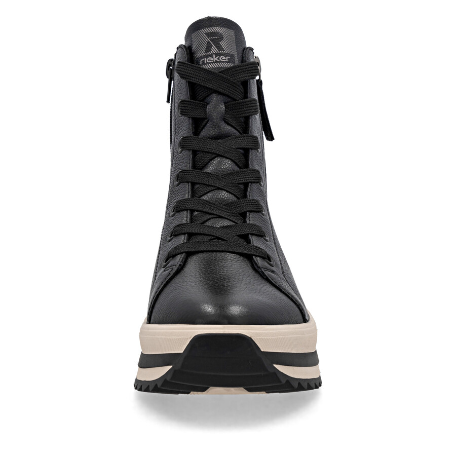 bottes noires à fermeture éclair pour femmes rieker sport w3870-00