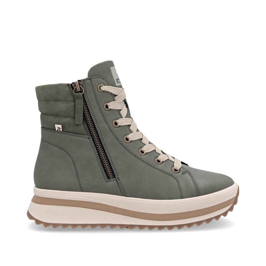 bottes vertes à fermeture éclair pour femmes rieker sport w3870-54