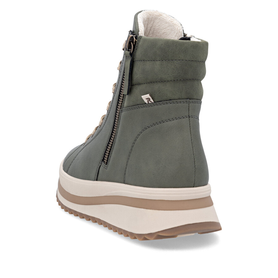 bottes vertes à fermeture éclair pour femmes rieker sport w3870-54