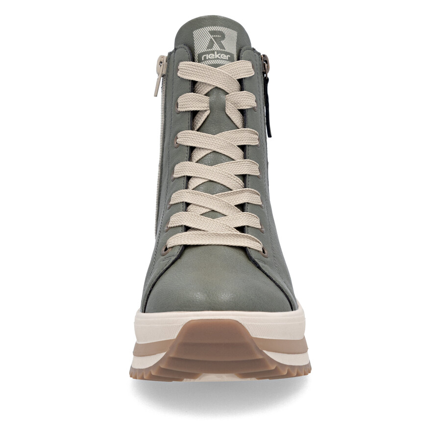 bottes vertes à fermeture éclair pour femmes rieker sport w3870-54