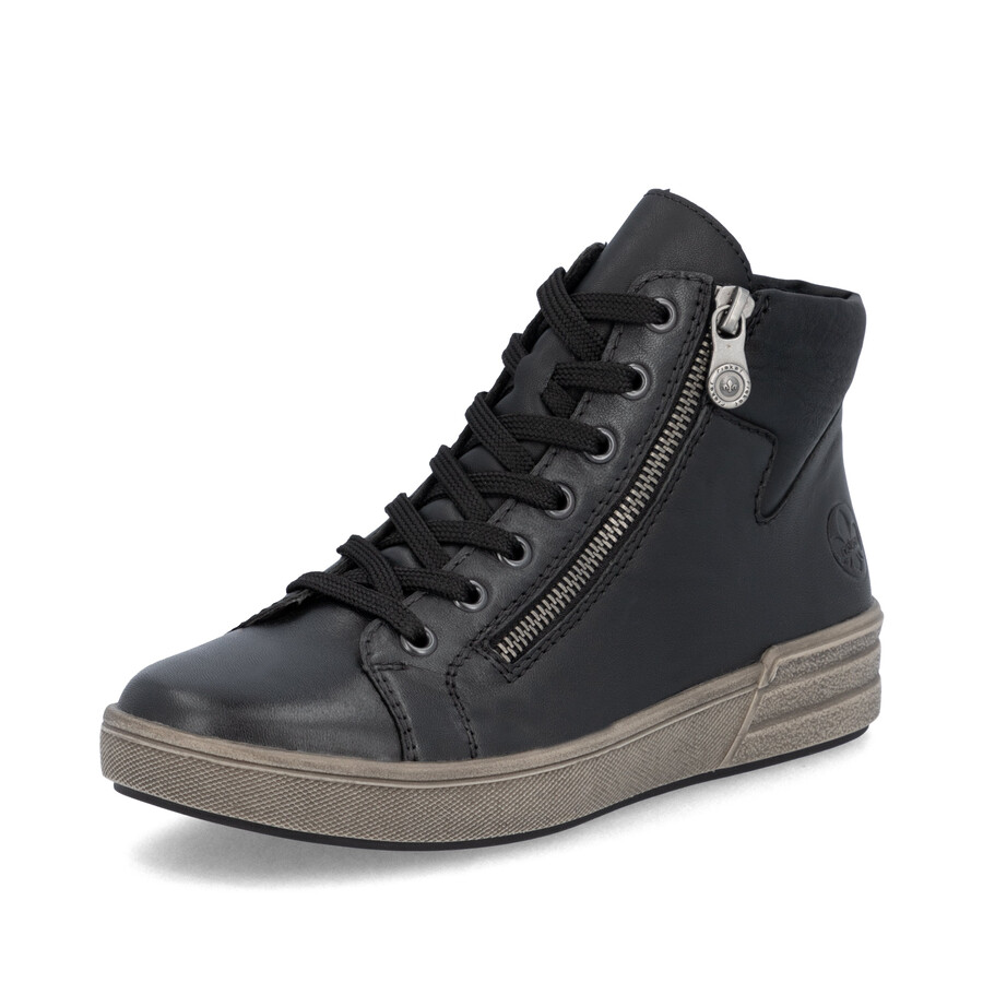 bottes noires à fermeture éclair pour femmes rieker x0709-01