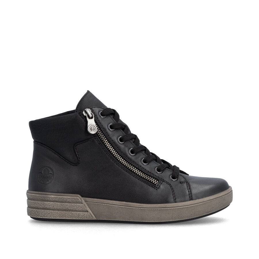 bottes noires à fermeture éclair pour femmes rieker x0709-01