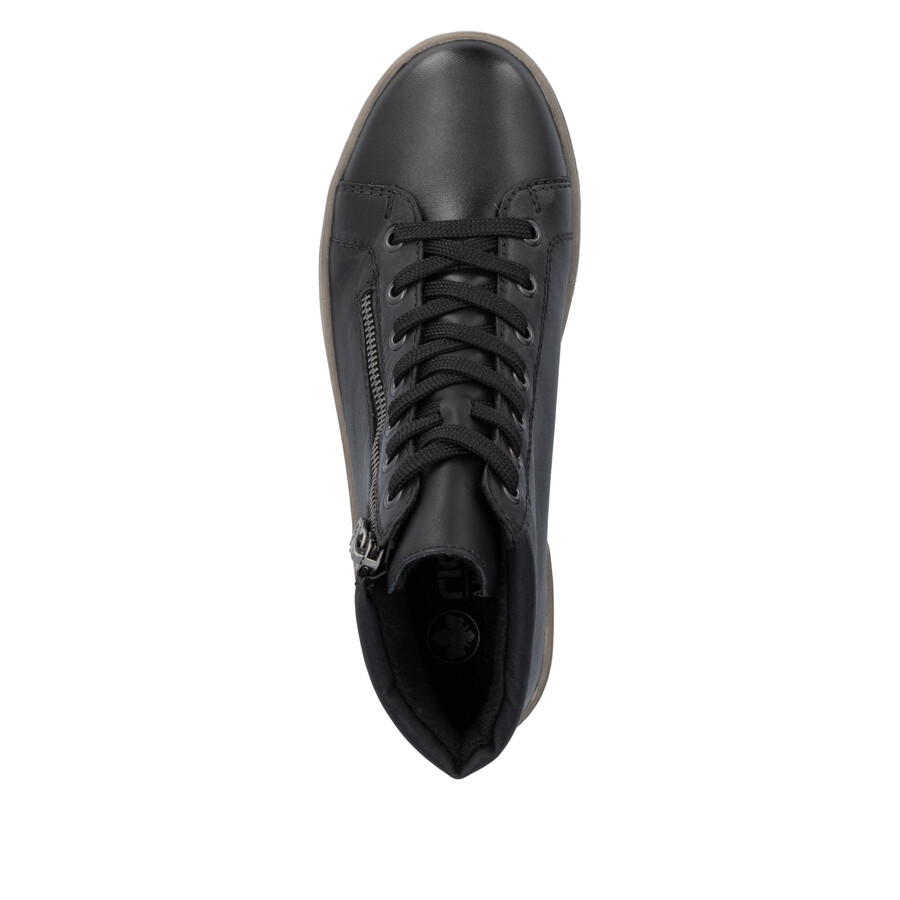 bottes noires à fermeture éclair pour femmes rieker x0709-01