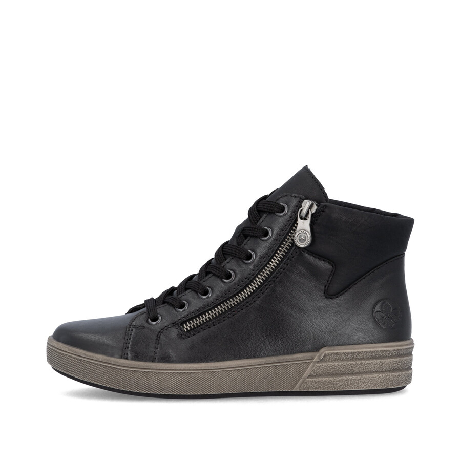 bottes noires à fermeture éclair pour femmes rieker x0709-01