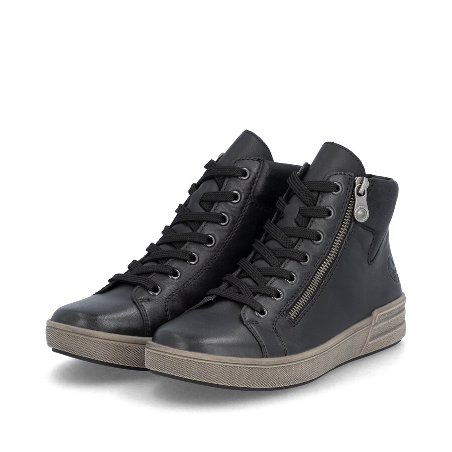 bottes noires à fermeture éclair pour femmes rieker x0709-01