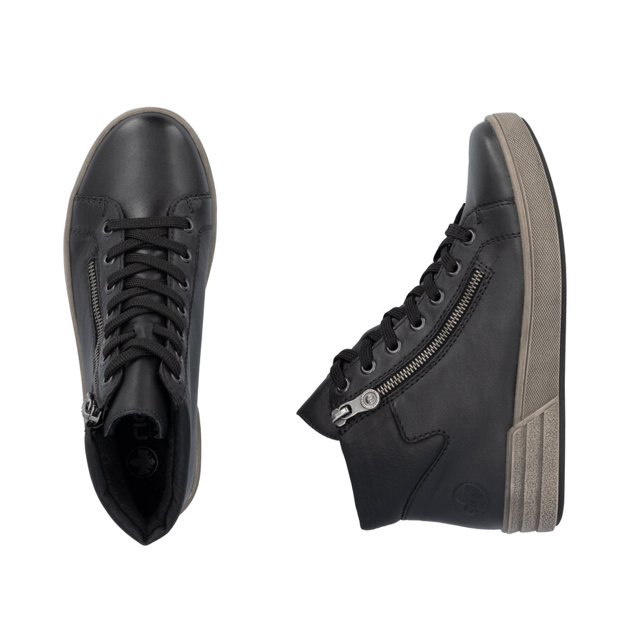 bottes noires à fermeture éclair pour femmes rieker x0709-01