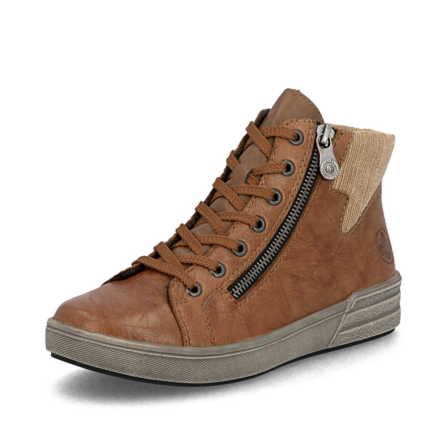 bottes marron à fermeture éclair pour femmes rieker x0709-22