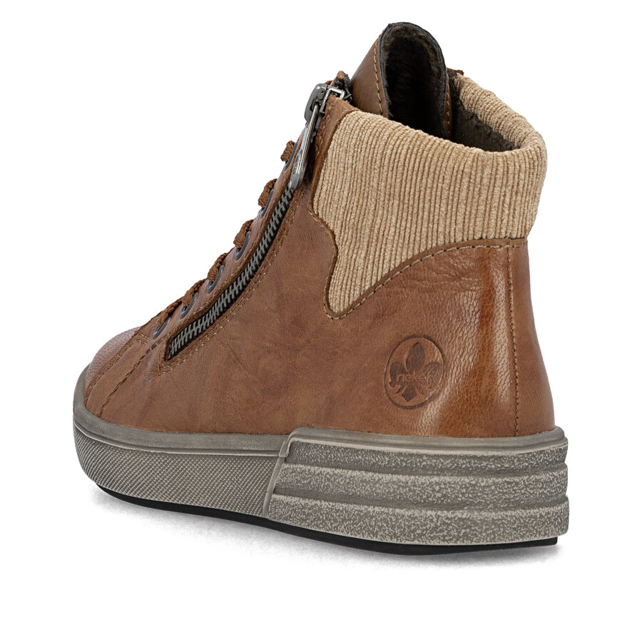 bottes marron à fermeture éclair pour femmes rieker x0709-22