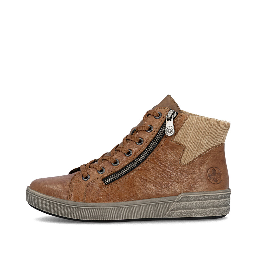 bottes marron à fermeture éclair pour femmes rieker x0709-22
