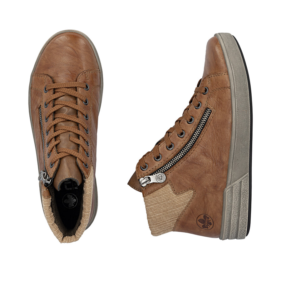 bottes marron à fermeture éclair pour femmes rieker x0709-22