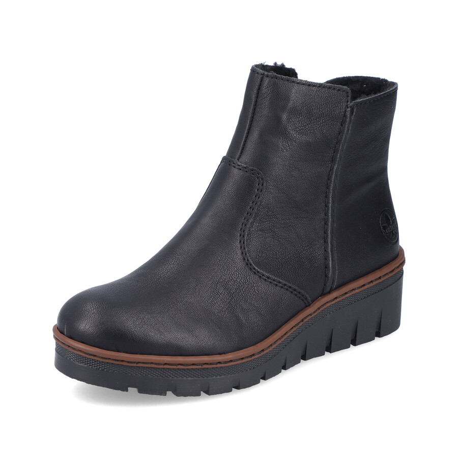 bottes noires à fermeture éclair pour femmes rieker x9165-00