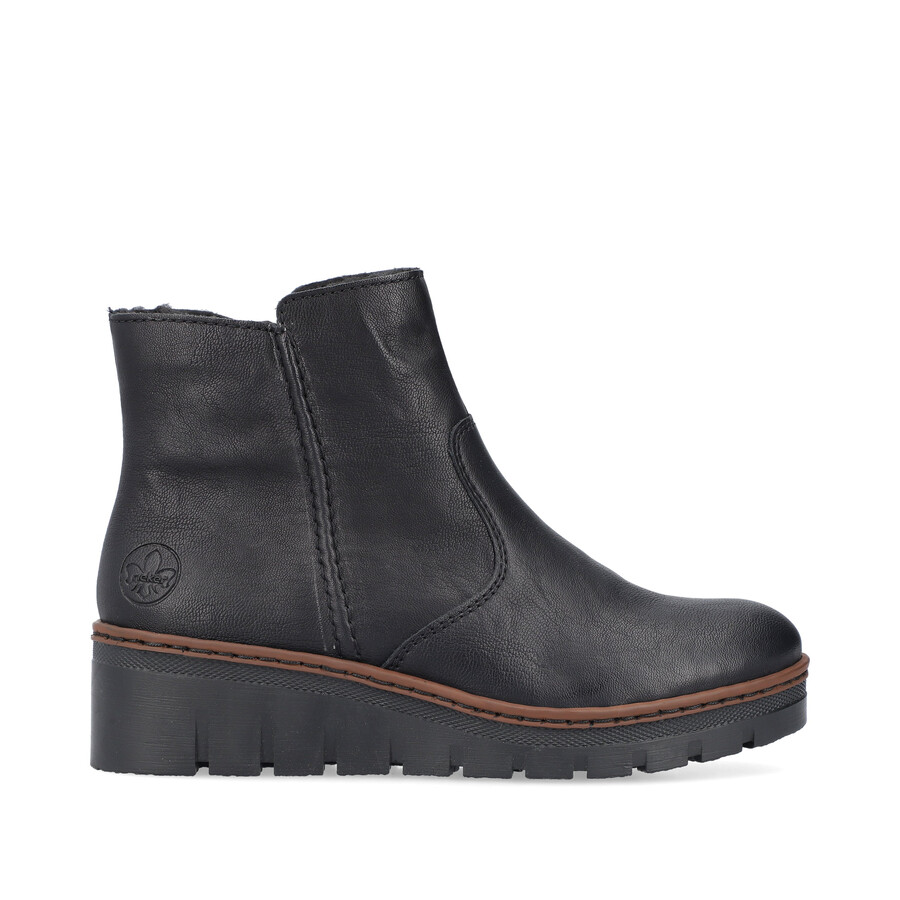 bottes noires à fermeture éclair pour femmes rieker x9165-00