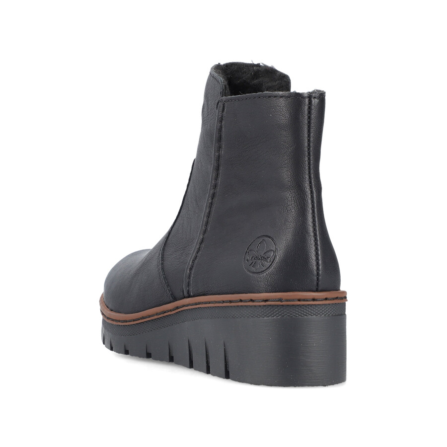 bottes noires à fermeture éclair pour femmes rieker x9165-00