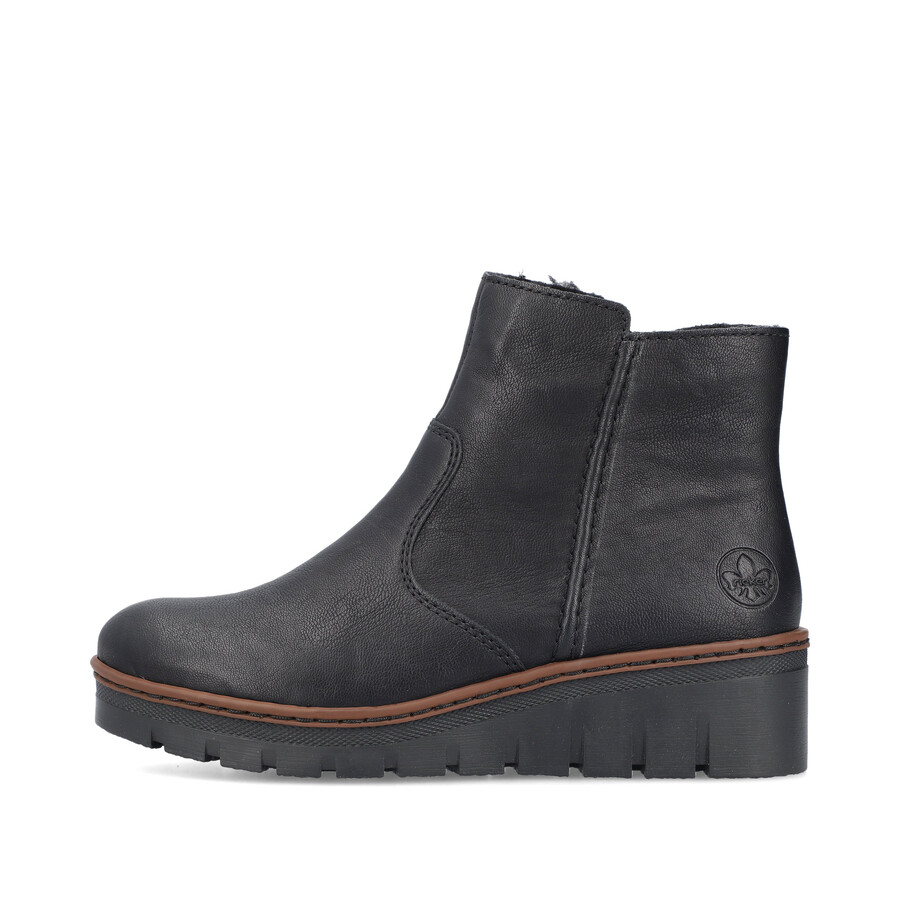 bottes noires à fermeture éclair pour femmes rieker x9165-00