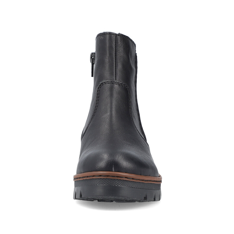 bottes noires à fermeture éclair pour femmes rieker x9165-00