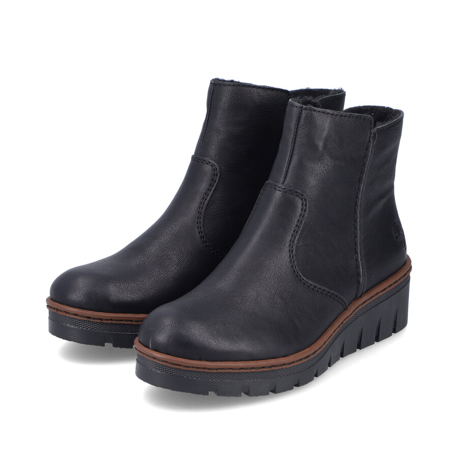 bottes noires à fermeture éclair pour femmes rieker x9165-00