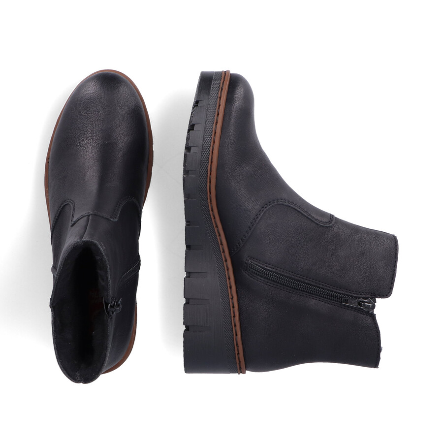 bottes noires à fermeture éclair pour femmes rieker x9165-00