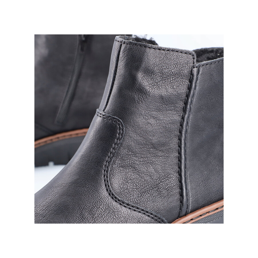 bottes noires à fermeture éclair pour femmes rieker x9165-00