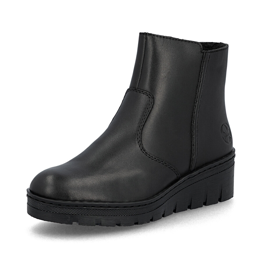 bottes noires à fermeture éclair pour femmes rieker x9165-01