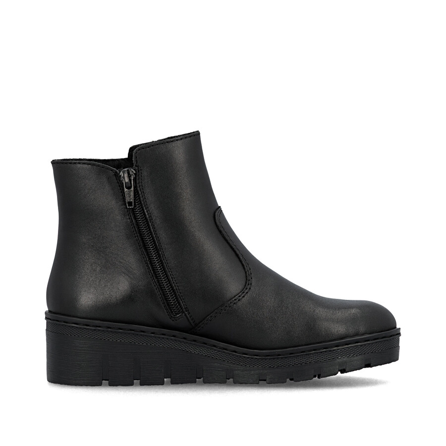bottes noires à fermeture éclair pour femmes rieker x9165-01