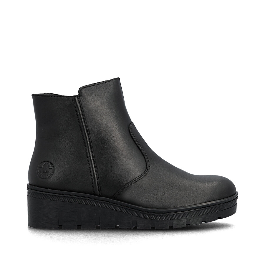 bottes noires à fermeture éclair pour femmes rieker x9165-01