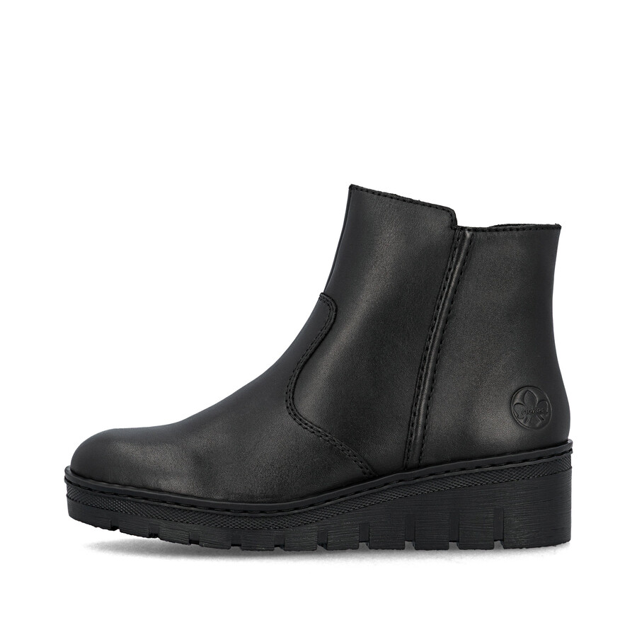 bottes noires à fermeture éclair pour femmes rieker x9165-01