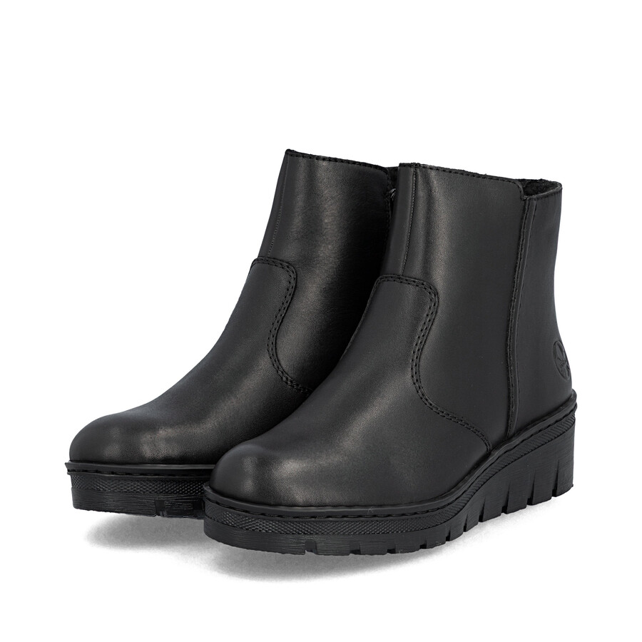 bottes noires à fermeture éclair pour femmes rieker x9165-01