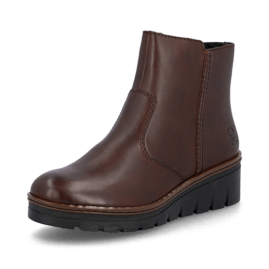 bottes marron à fermeture éclair pour femmes rieker x9165-27