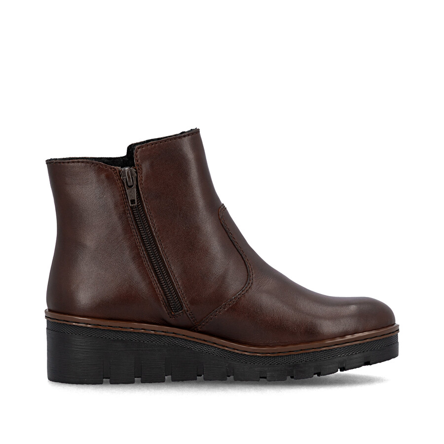 bottes marron à fermeture éclair pour femmes rieker x9165-27
