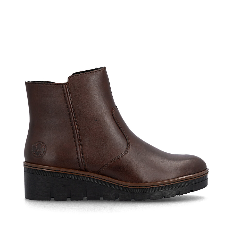 bottes marron à fermeture éclair pour femmes rieker x9165-27
