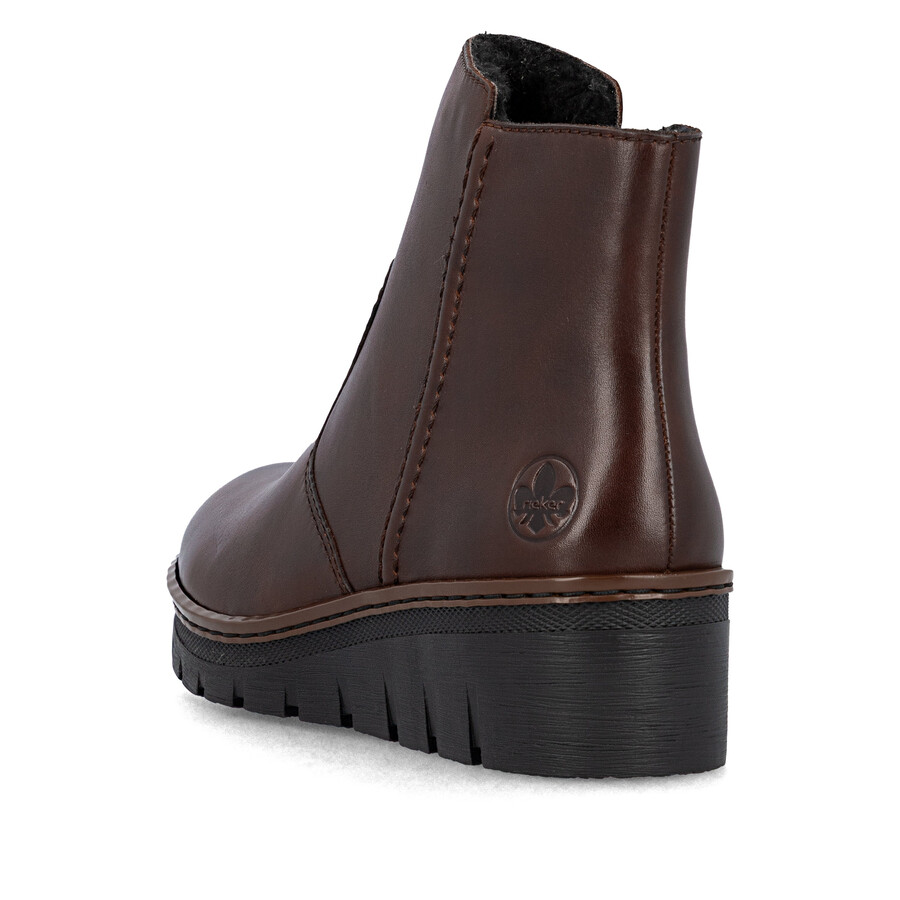 bottes marron à fermeture éclair pour femmes rieker x9165-27
