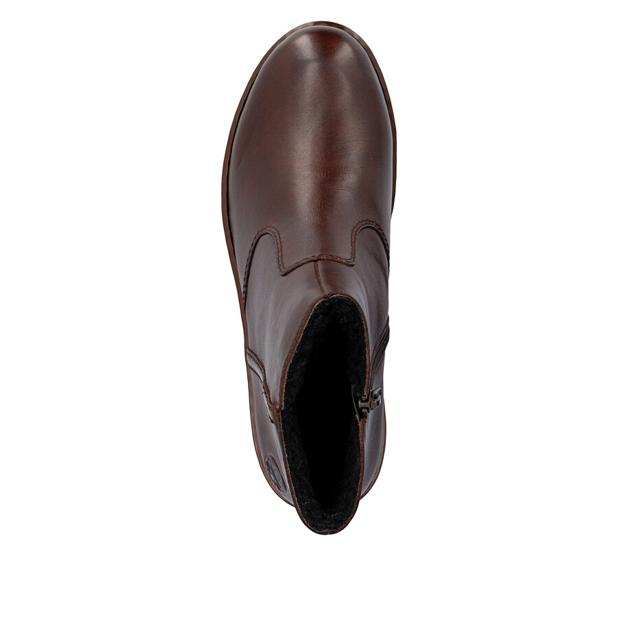 bottes marron à fermeture éclair pour femmes rieker x9165-27
