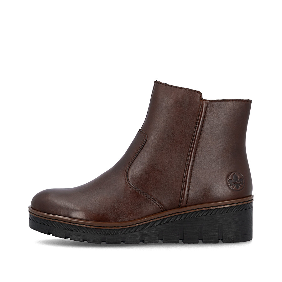bottes marron à fermeture éclair pour femmes rieker x9165-27