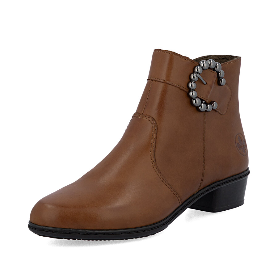 bottes marron à fermeture éclair pour femmes rieker y0797-24