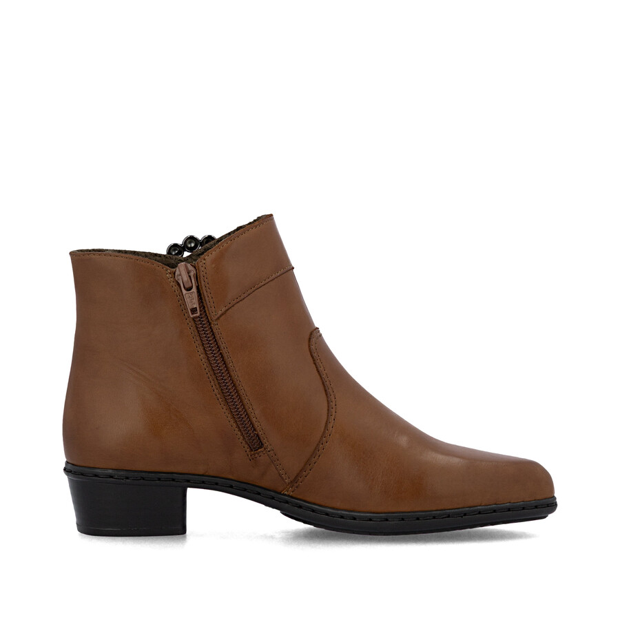 bottes marron à fermeture éclair pour femmes rieker y0797-24