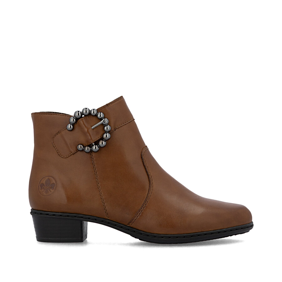 bottes marron à fermeture éclair pour femmes rieker y0797-24