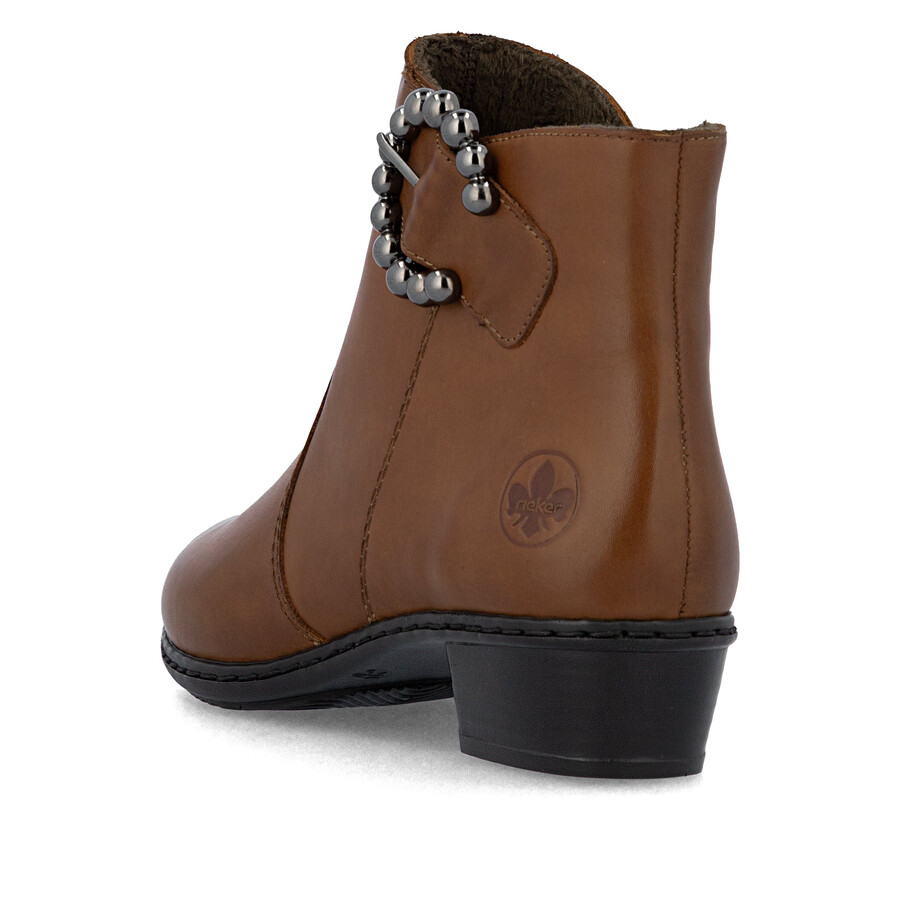 bottes marron à fermeture éclair pour femmes rieker y0797-24