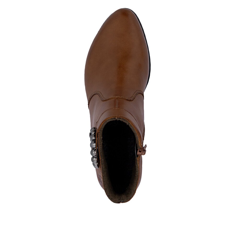 bottes marron à fermeture éclair pour femmes rieker y0797-24