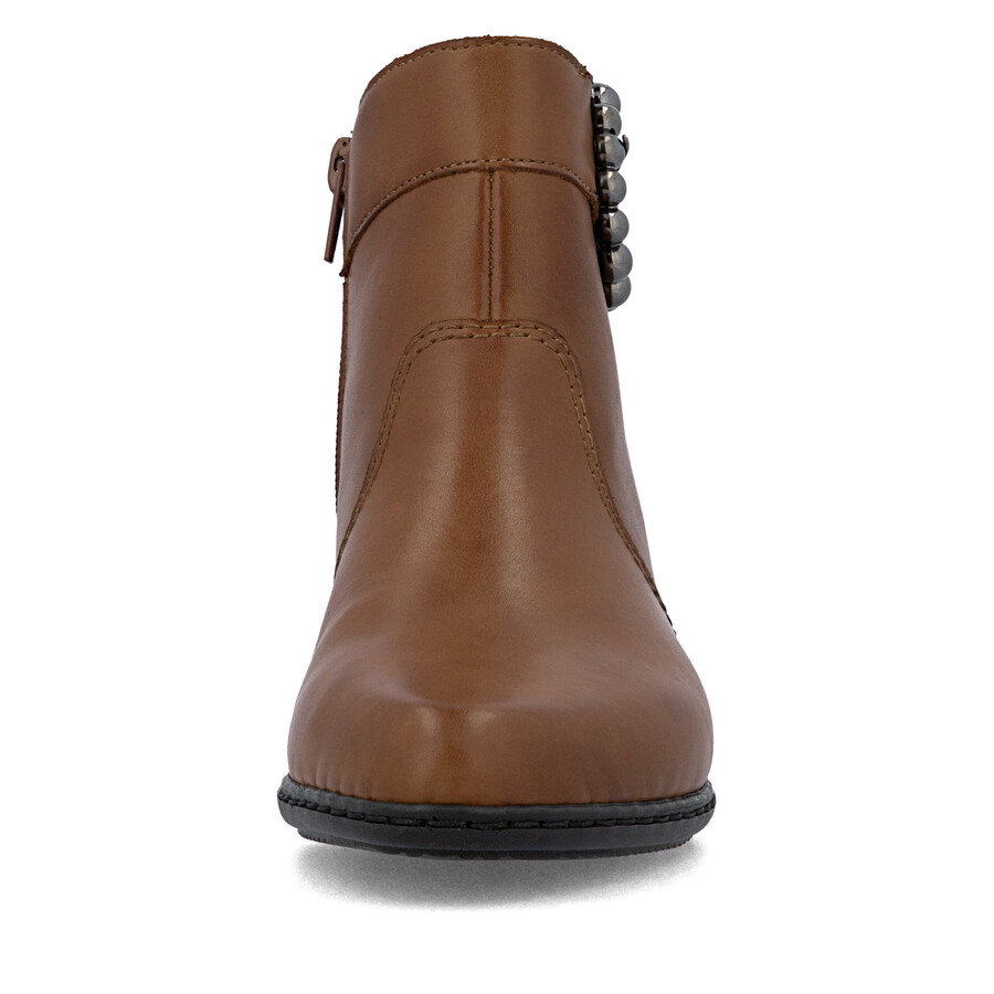 bottes marron à fermeture éclair pour femmes rieker y0797-24