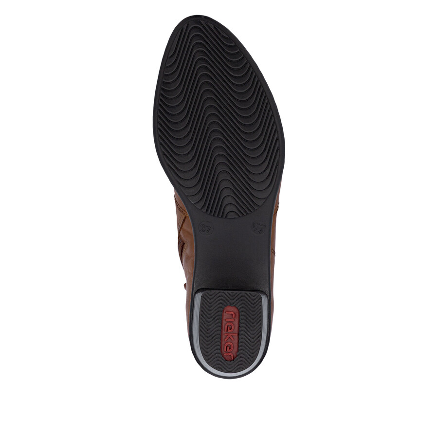 bottes marron à fermeture éclair pour femmes rieker y0797-24