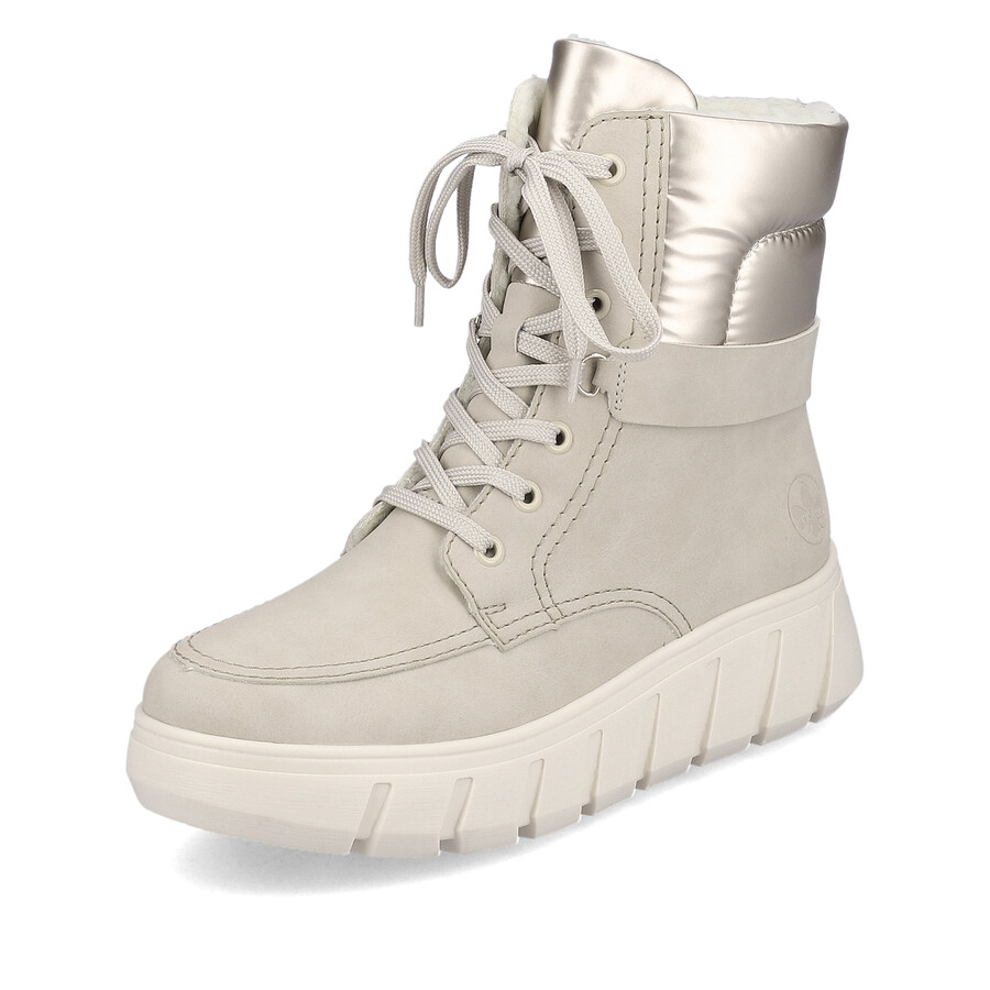 bottes beiges à fermeture éclair pour femmes rieker y3503-62