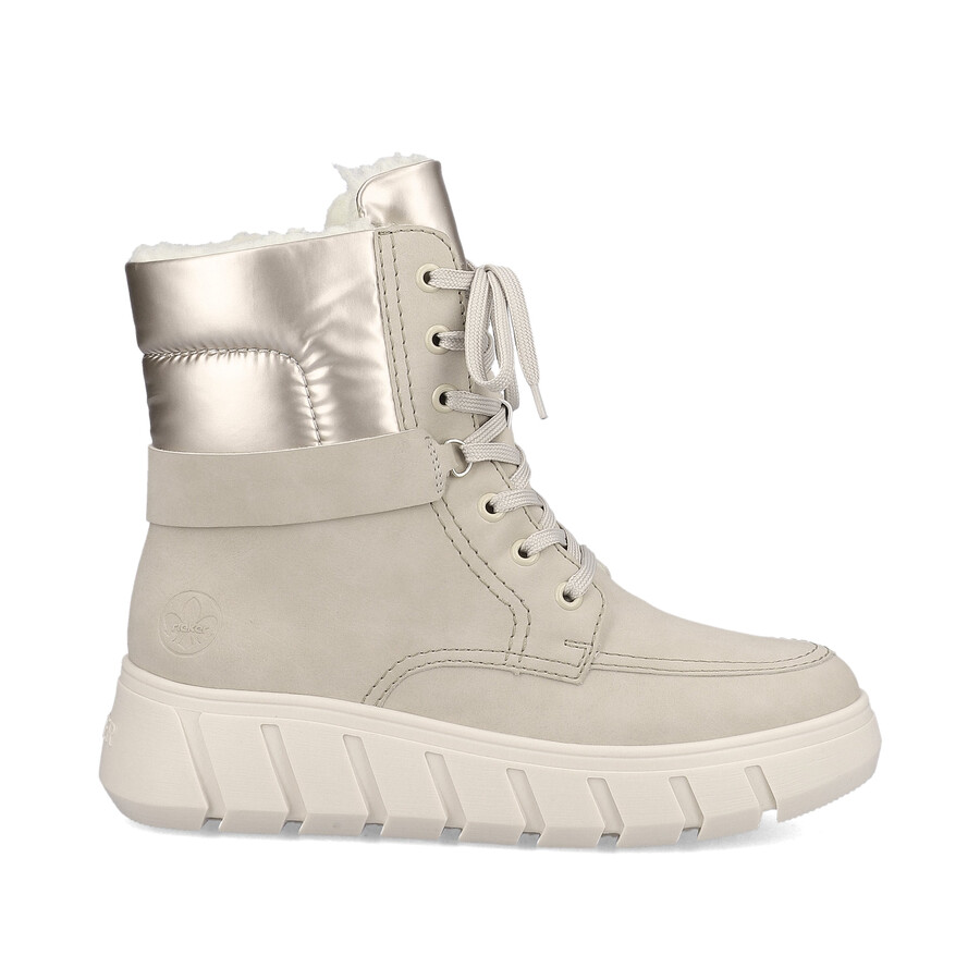 bottes beiges à fermeture éclair pour femmes rieker y3503-62